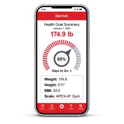 Detecto APEX 600 lb/300 kg Portable Athletic Scale w/ AC Adapter/Bluetooth/Wi-Fi
