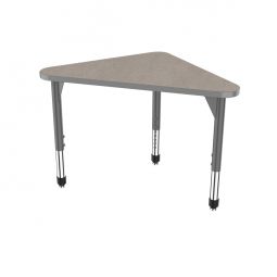 30"x41" Premier Triangle Student Desk-Gray Nebula Top w/ Black Edges & Adjustable Legs