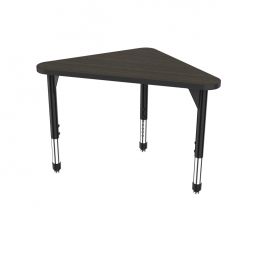 30"x41" Premier Triangle Student Desk-Asian Night Top w/ Gray Edges & Adjustable Legs