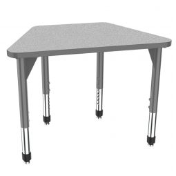 36"x23" Premier Trapezoid Student Desk-Gray Neubla Top w/ Gray Edges & Adjustable Legs