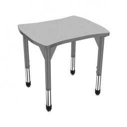 24"x28" Premier Bone Student Desk-Gray Neubla Top w/ Gray Edges & Adjustable Legs